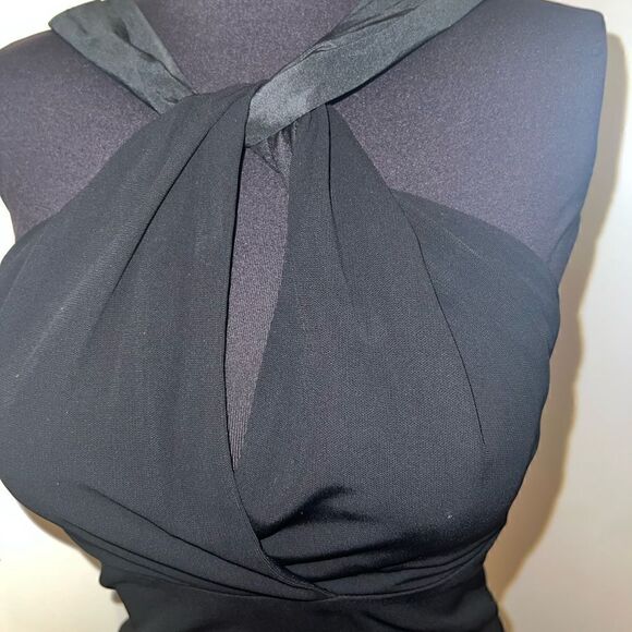 Karen Millen size 4 black top open back with bow